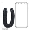 Real Rock Double Gode U Shape 12 x 3cm Noir